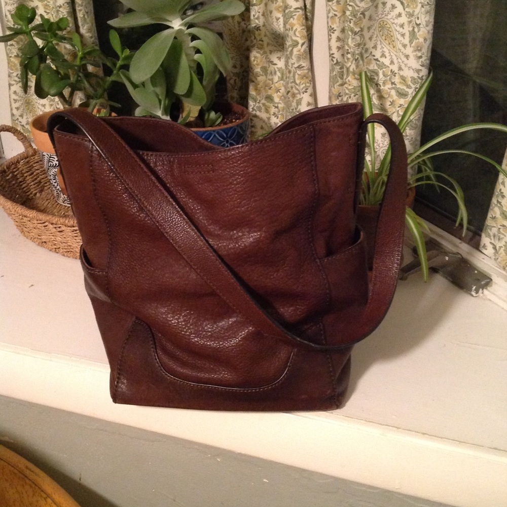 Brown leather hobo purse/bag